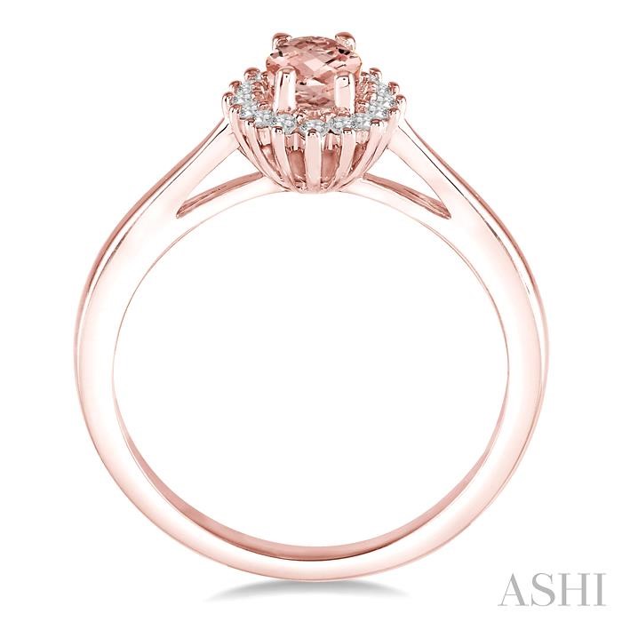 Oval Shape Gemstone & Halo Diamond Ring-3