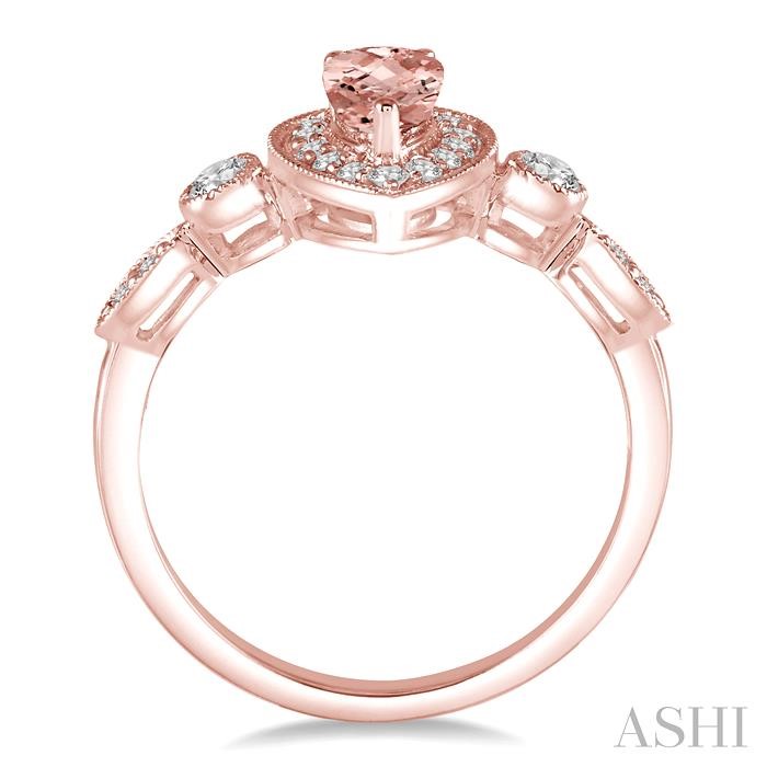 Pear Shape Gemstone & Halo Diamond Ring-3