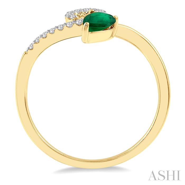 Pear Shape Gemstone & Diamond Ring-3