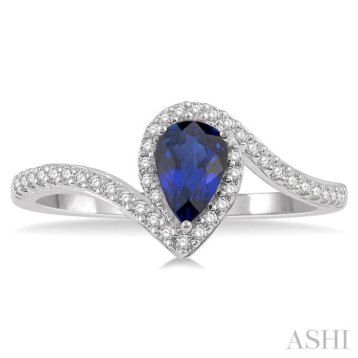 Pear Shape Gemstone & Halo Diamond Ring-2
