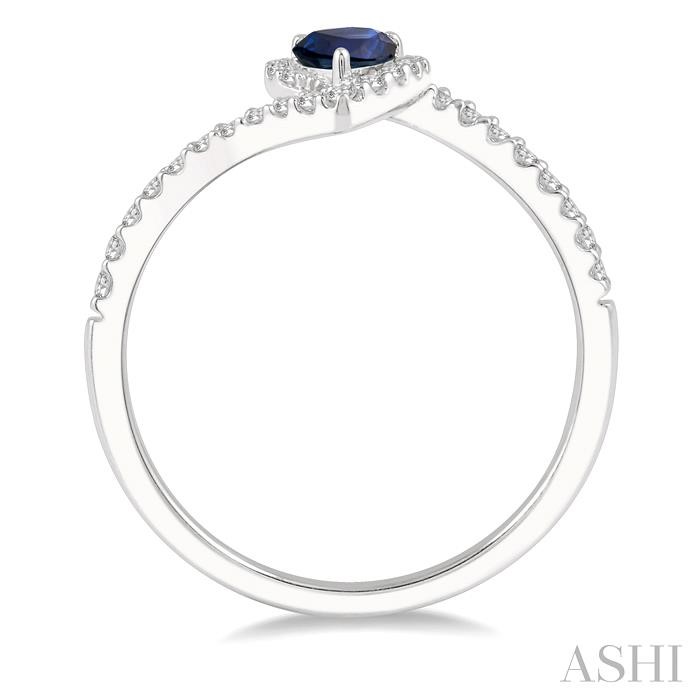 Pear Shape Gemstone & Halo Diamond Ring-3