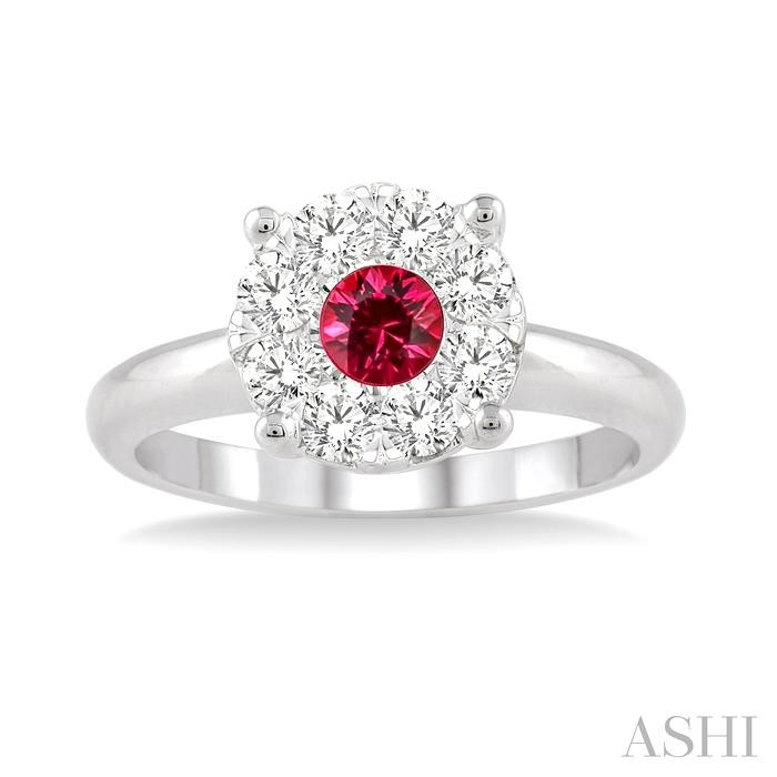 Round Shape Lovebright Gemstone & Diamond Ring-2