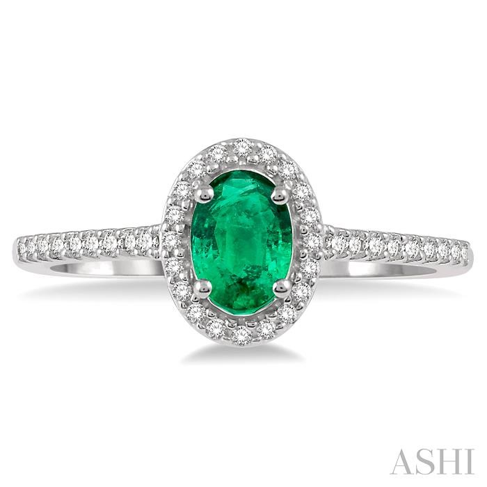 Oval Shape Gemstone & Halo Diamond Ring-2