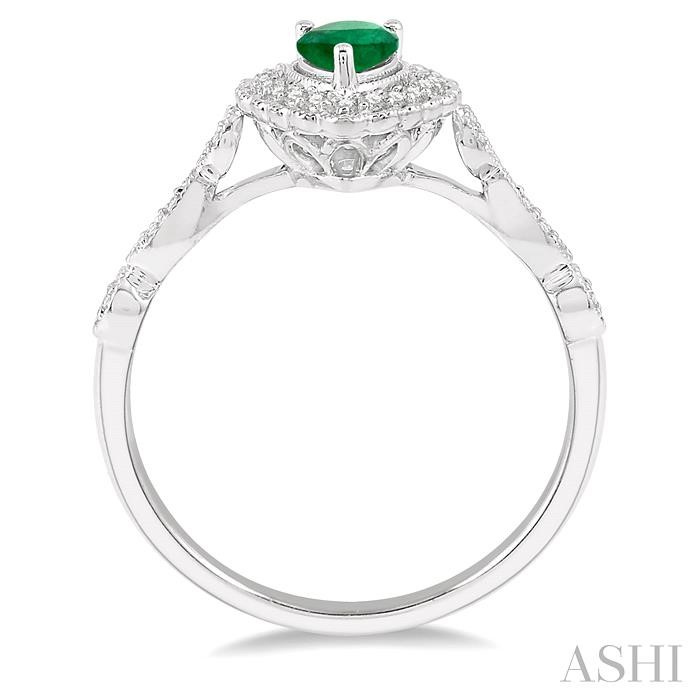 Pear Shape Gemstone & Halo Diamond Ring-3
