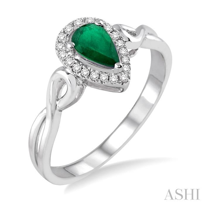 Pear Shape Gemstone & Halo Diamond Ring