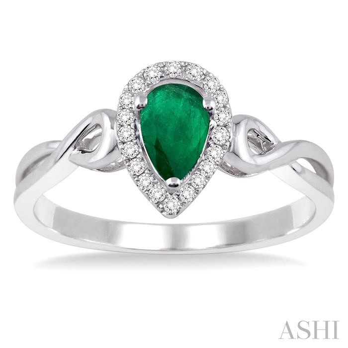 Pear Shape Gemstone & Halo Diamond Ring-2