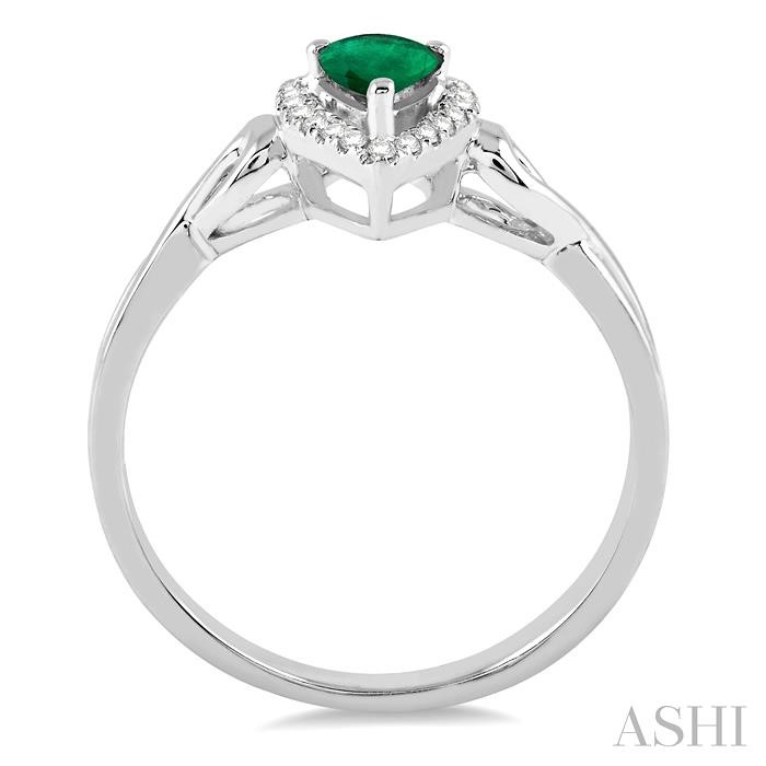 Pear Shape Gemstone & Halo Diamond Ring-3