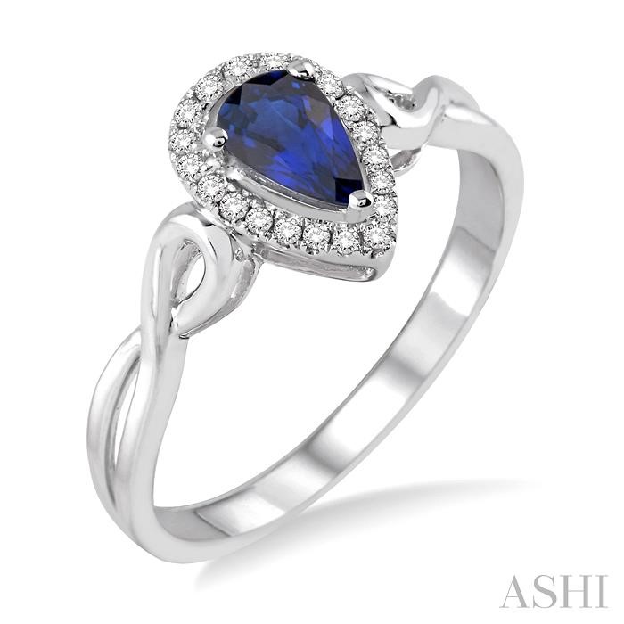 PEAR SHAPE GEMSTONE & DIAMOND RING