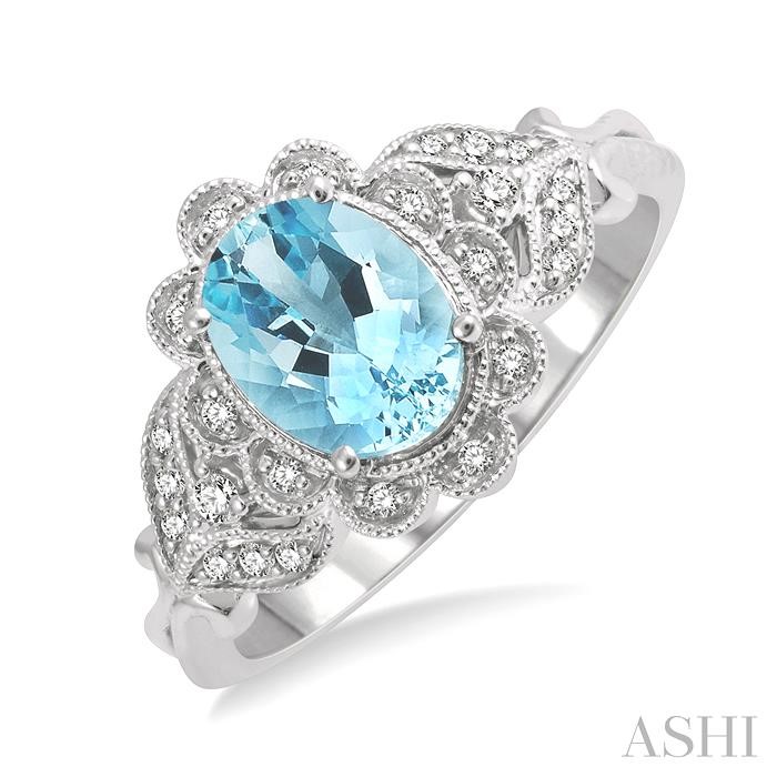 OVAL SHAPE GEMSTONE & DIAMOND RING