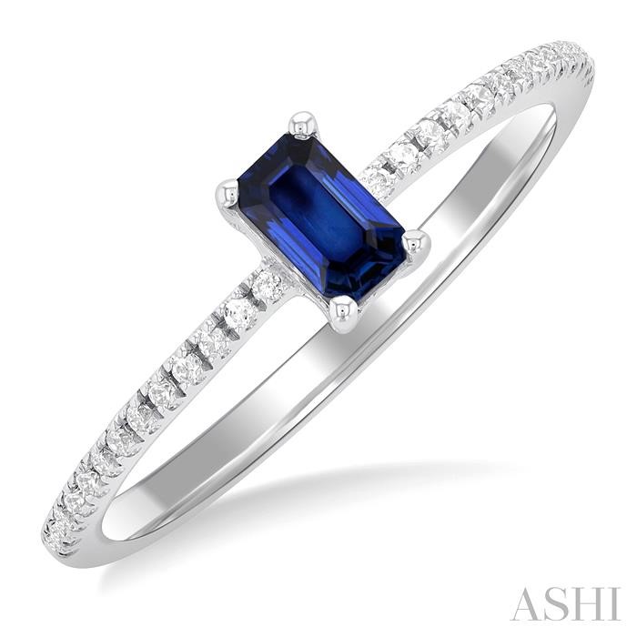 GEMSTONE & PETITE DIAMOND FASHION RING