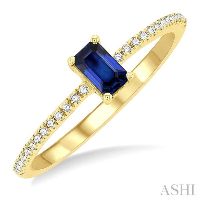 GEMSTONE & PETITE DIAMOND FASHION RING