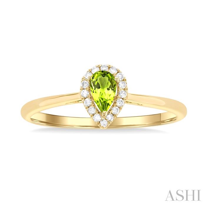 Pear Shape Gemstone & Halo Diamond Ring-2