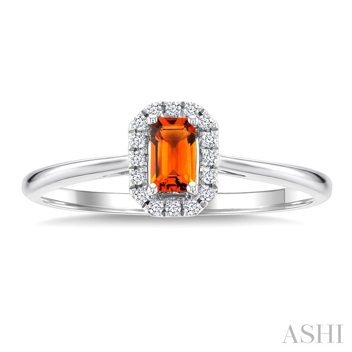 Emerald Shape Gemstone & Halo Diamond Ring