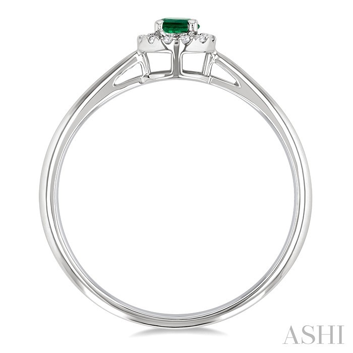 Round Shape Gemstone & Halo Diamond Ring