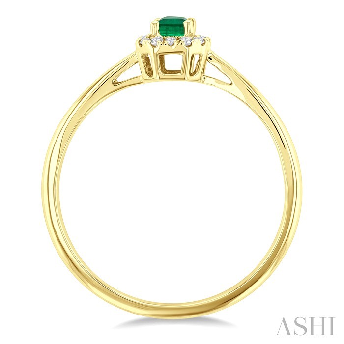 Emerald Shape Gemstone & Halo Diamond Ring