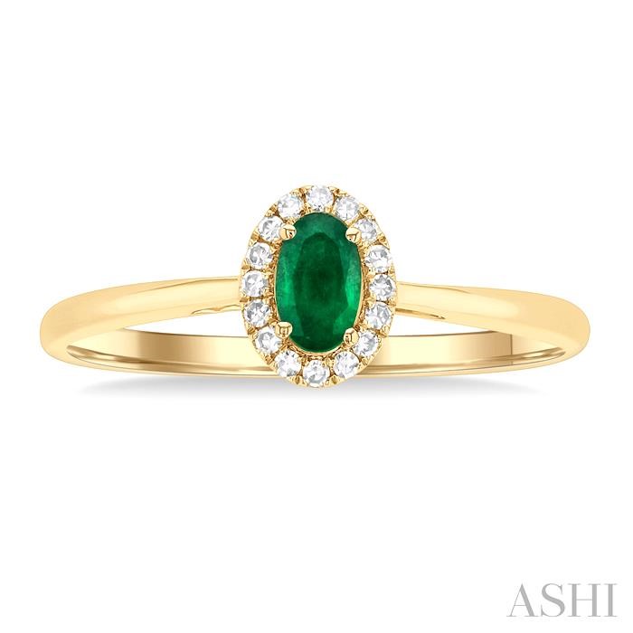 Oval Shape Gemstone & Halo Diamond Ring-2