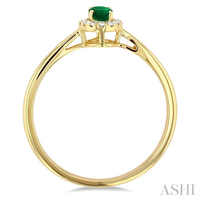 Oval Shape Gemstone & Halo Diamond Ring-3