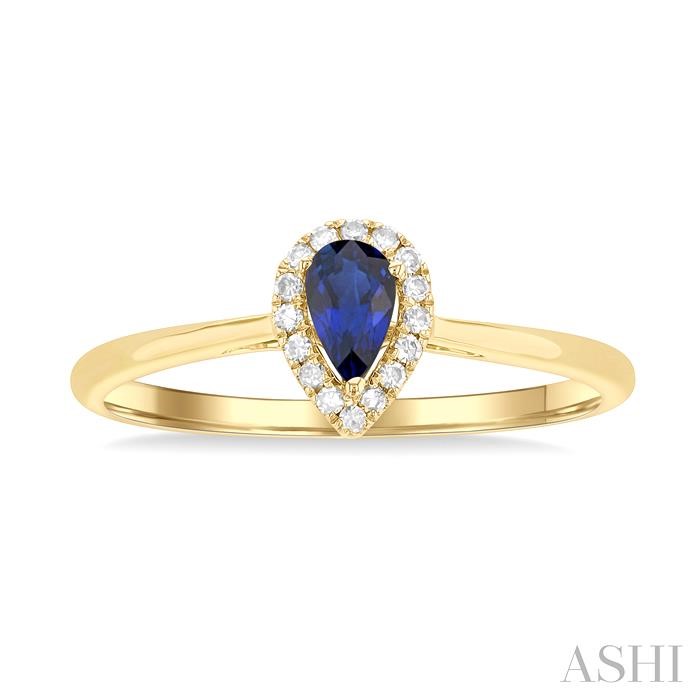 Pear Shape Gemstone & Halo Diamond Ring-2