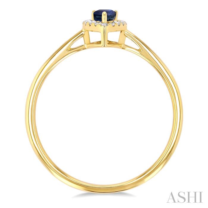 Pear Shape Gemstone & Halo Diamond Ring-3