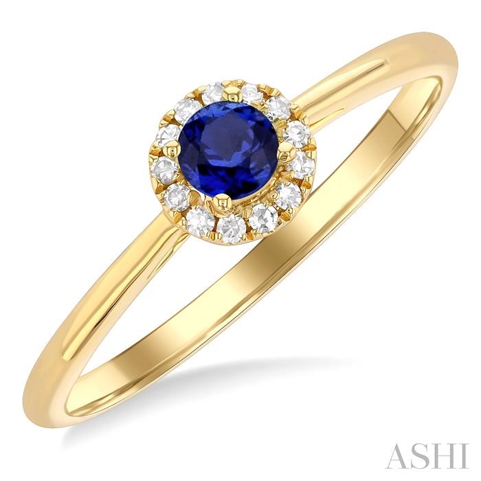 Round Shape Gemstone & Halo Diamond Ring