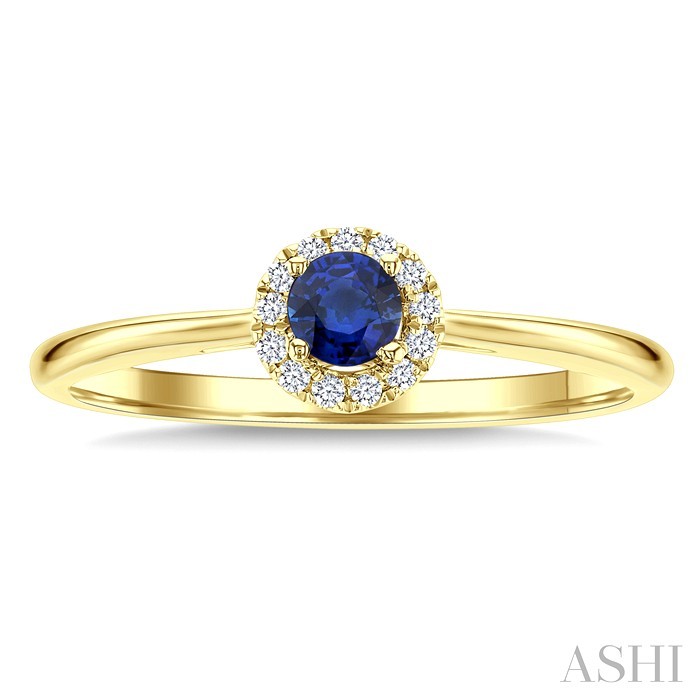 Round Shape Gemstone & Halo Diamond Ring