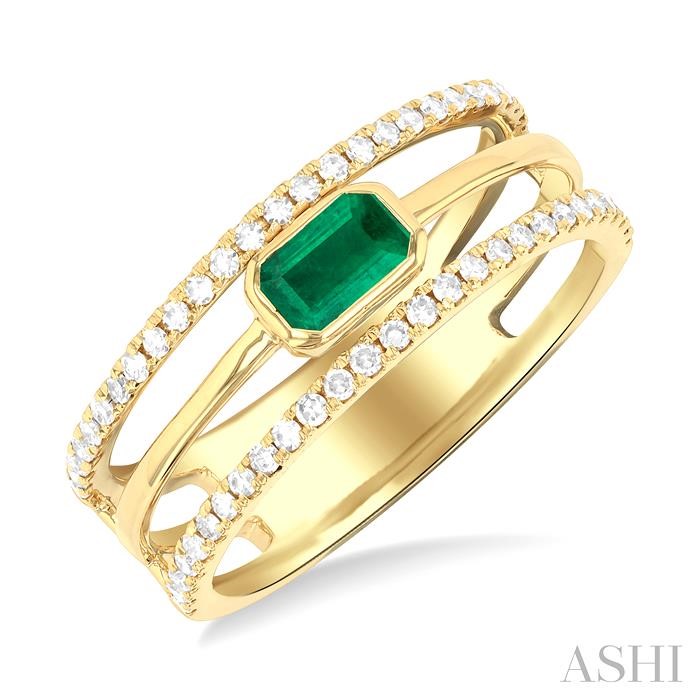 EAST-WEST GEMSTONE & DIAMOND RING