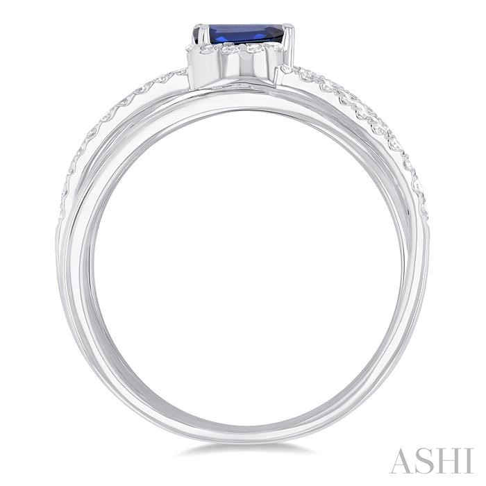 Criss Cross Gemstone & Lovebright Diamond Fashion Ring-3