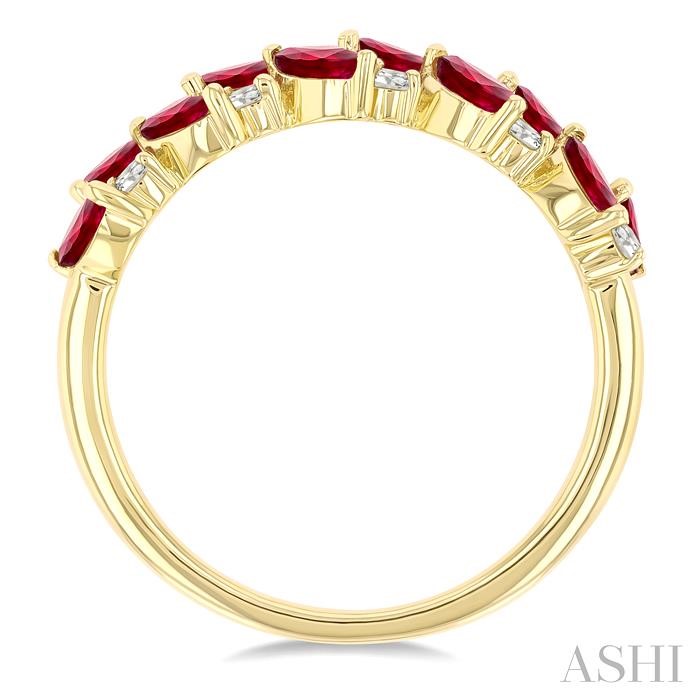 Marquise Shape Gemstone & Diamond Band-3