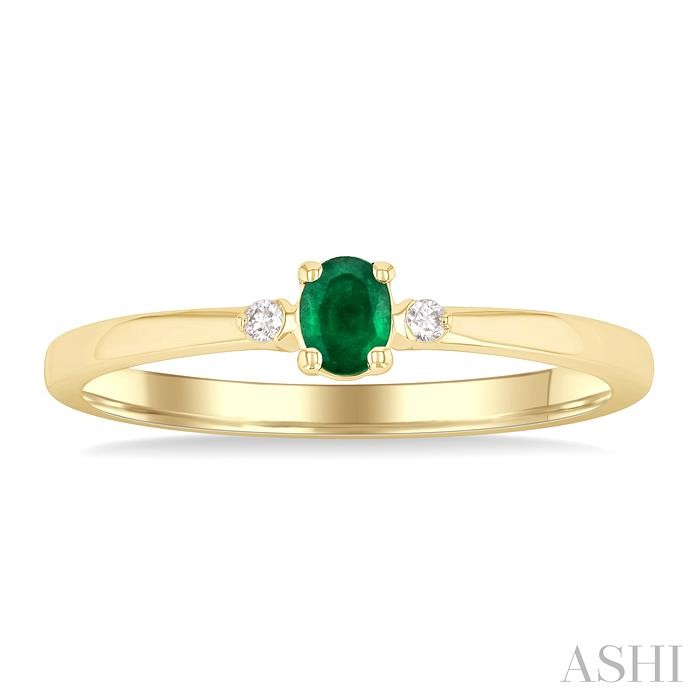 Oval Shape Gemstone & Petite Diamond Fashion Ring-2