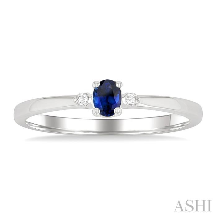 Oval Shape Gemstone & Petite Diamond Fashion Ring-2