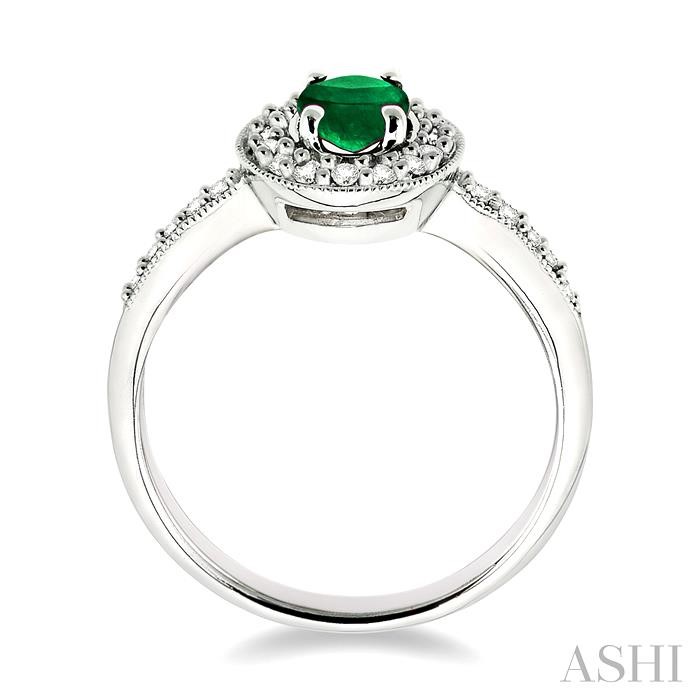 Oval Shape Gemstone & Halo Diamond Ring-3