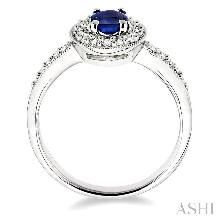 Oval Shape Gemstone & Diamond Ring-3