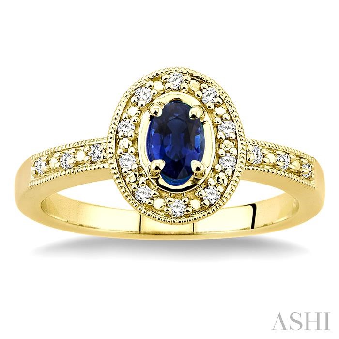 Oval Shape Gemstone & Halo Diamond Ring