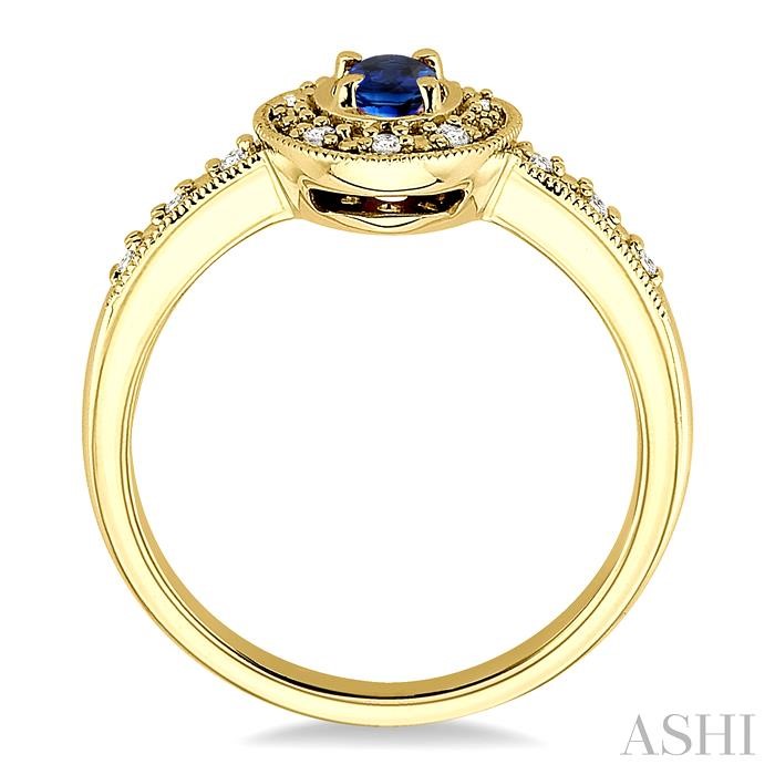 Oval Shape Gemstone & Halo Diamond Ring