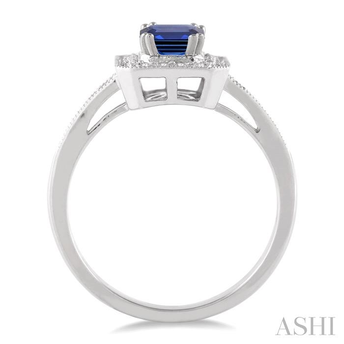 Emerald Shape Gemstone & Halo Diamond Ring-3