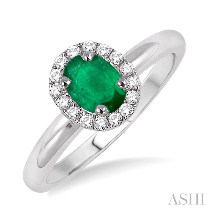 OVAL SHAPE GEMSTONE & DIAMOND RING