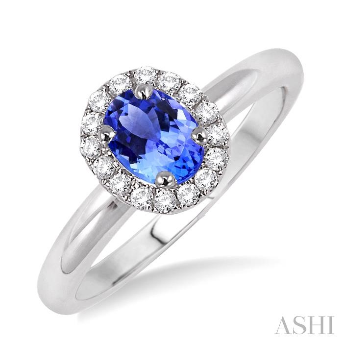 OVAL SHAPE GEMSTONE & HALO DIAMOND RING