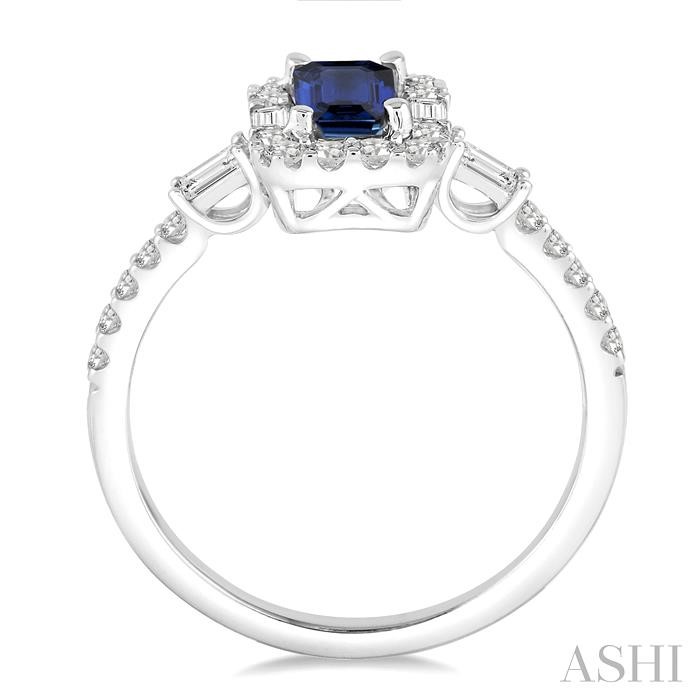 Emerald Shape Gemstone & Halo Diamond Ring-3