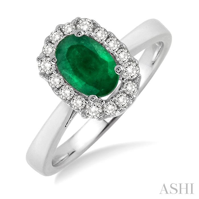 OVAL SHAPE GEMSTONE & DIAMOND RING