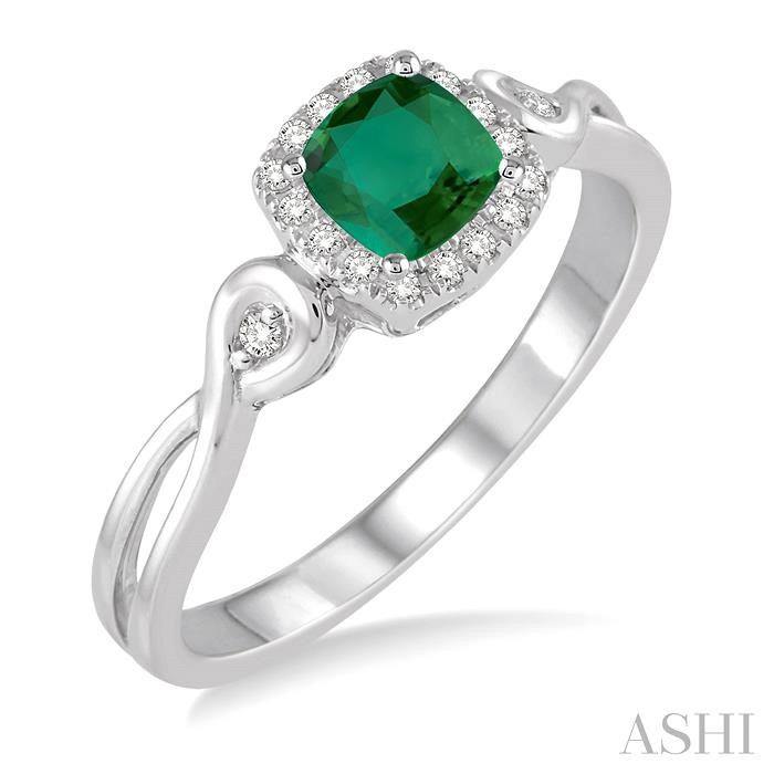 CUSHION SHAPE GEMSTONE & HALO DIAMOND RING