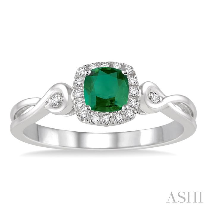 Cushion Shape Gemstone & Halo Diamond Ring-2