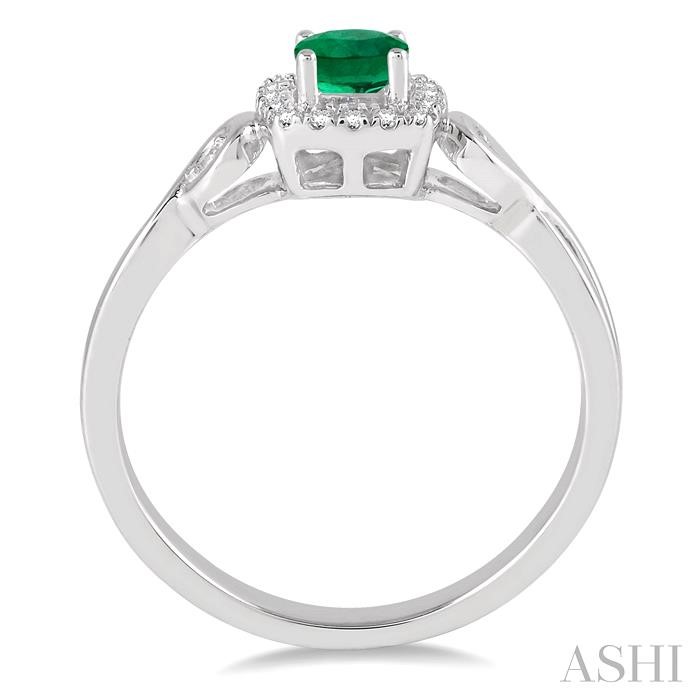 Cushion Shape Gemstone & Halo Diamond Ring-3