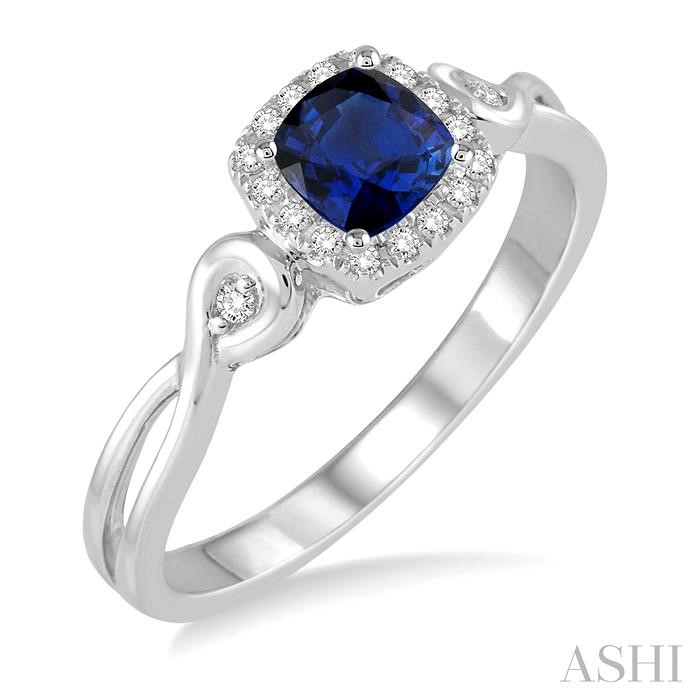 Cushion Shape Gemstone & Halo Diamond Ring