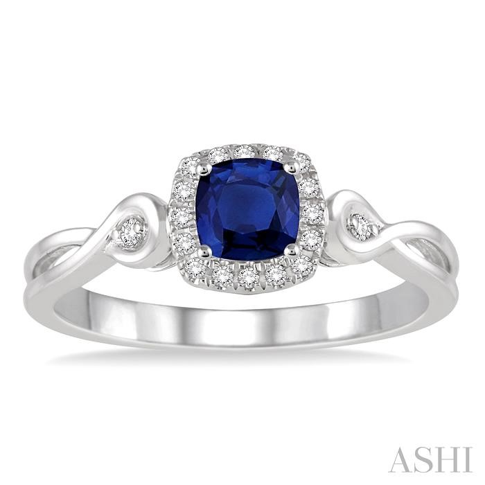 Cushion Shape Gemstone & Halo Diamond Ring-2