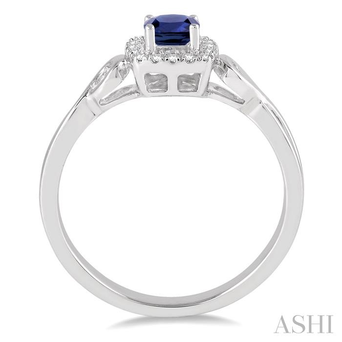 Cushion Shape Gemstone & Halo Diamond Ring-3