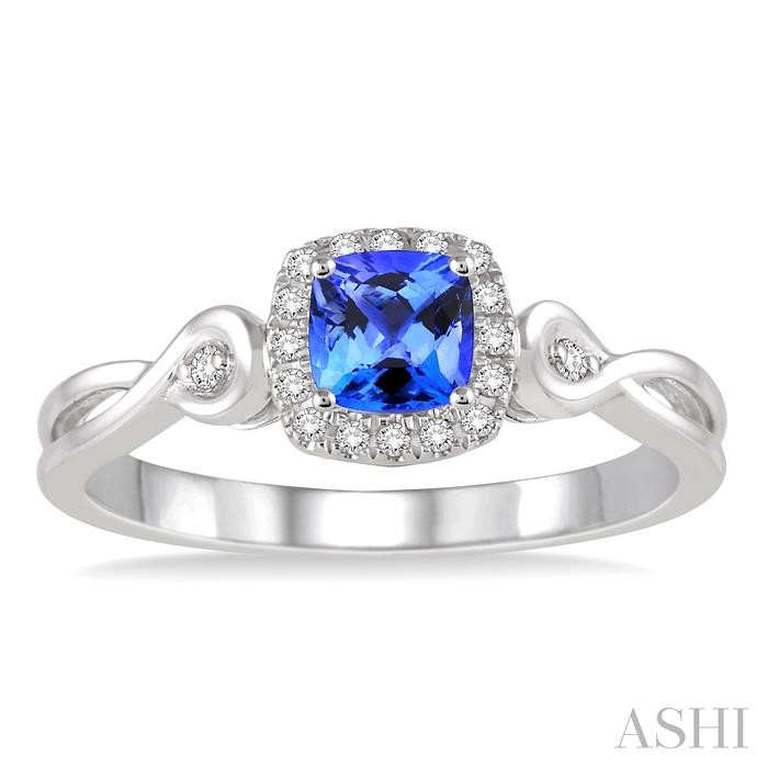 Cushion Shape Gemstone & Halo Diamond Ring-2