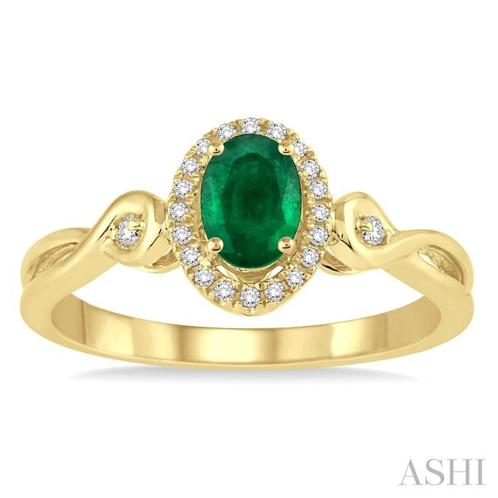 Oval Shape Gemstone & Halo Diamond Ring-2
