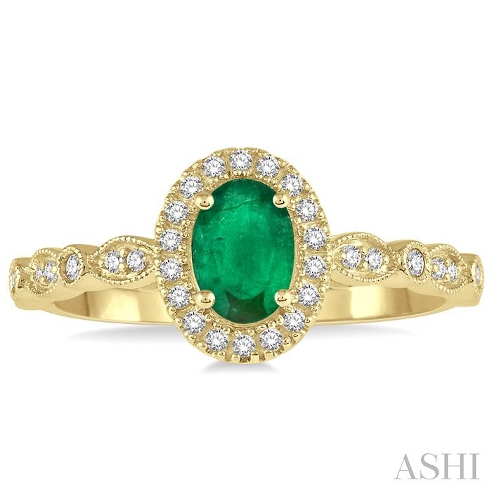 Oval Shape Gemstone & Halo Diamond Ring-2