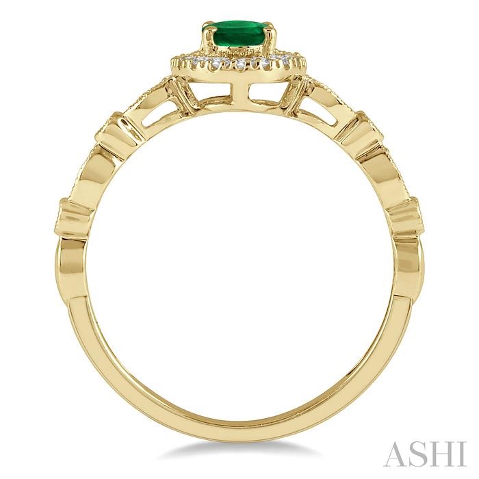 Oval Shape Gemstone & Halo Diamond Ring-3