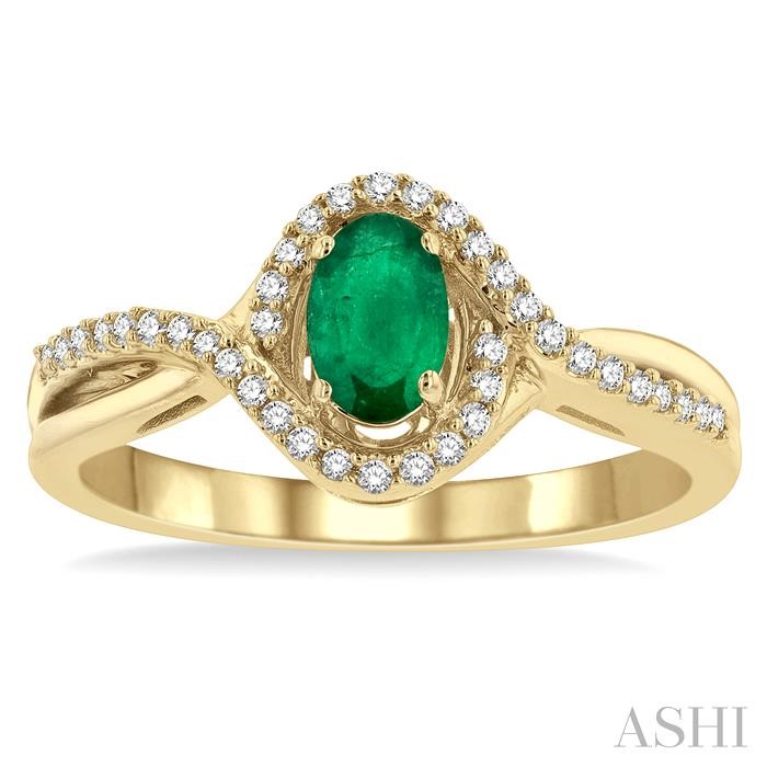 Oval Shape Gemstone & Halo Diamond Ring-2
